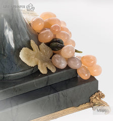 Stone Fruit Vase carving  Камнерезная авторская композиция Ваза с фруктами 
