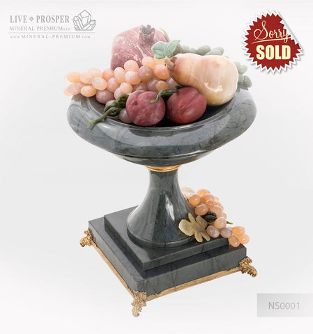 Stone Fruit Vase carving