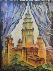 Eshurin Rostislav Ешурин Ростислав אישורין רוסטיסלב Window view series - Night mood; canvas, oil; 80x60cm; 2008 Из серии Вид из окна - Ночное настроение; холст, масло; 80х60см; 2008 