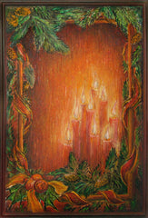 Christmas card oil on canvas Eshurin Rostislav Рождественская открытка холст, масло Ешурин Ростислав